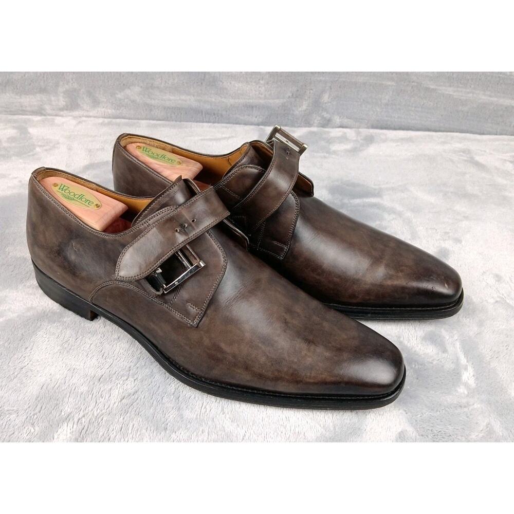 Magnanni Marco Monk Strap Loafer Men’s 9.5M Catalux Grey Leather Shoes